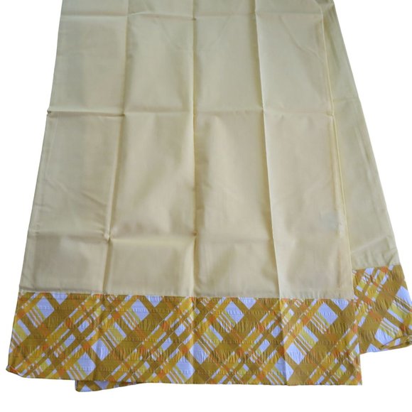 Vintage JP Stevens Pillowcases 2 Standard Yellow Plaid Edge No Iron Percale NEW - Picture 8 of 9